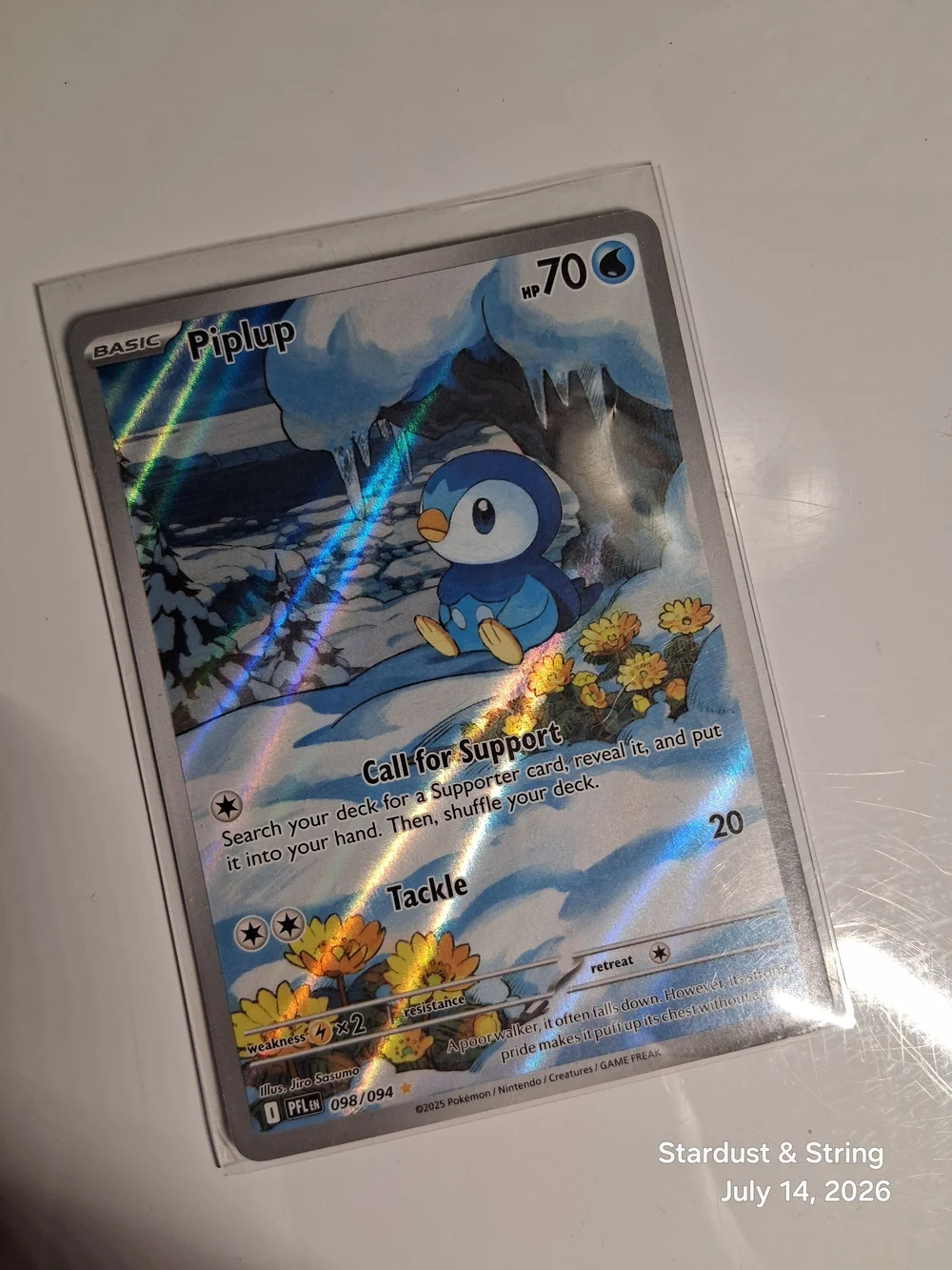 Pokemon Piplup 098/094 Phantasmal Flames Illustration Rare Moderately Played